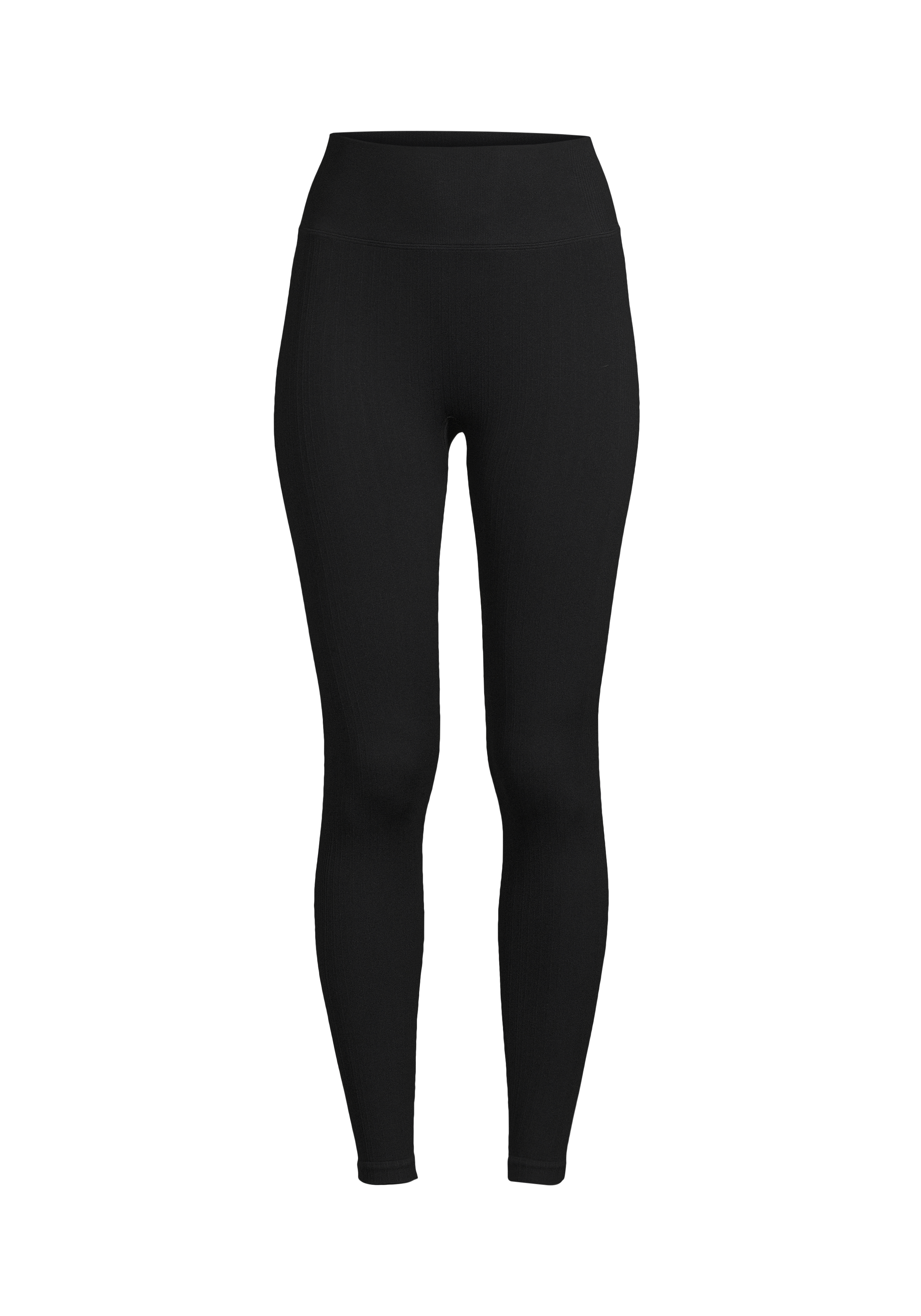 Multi Rib Seamless High Waist Tights - Black