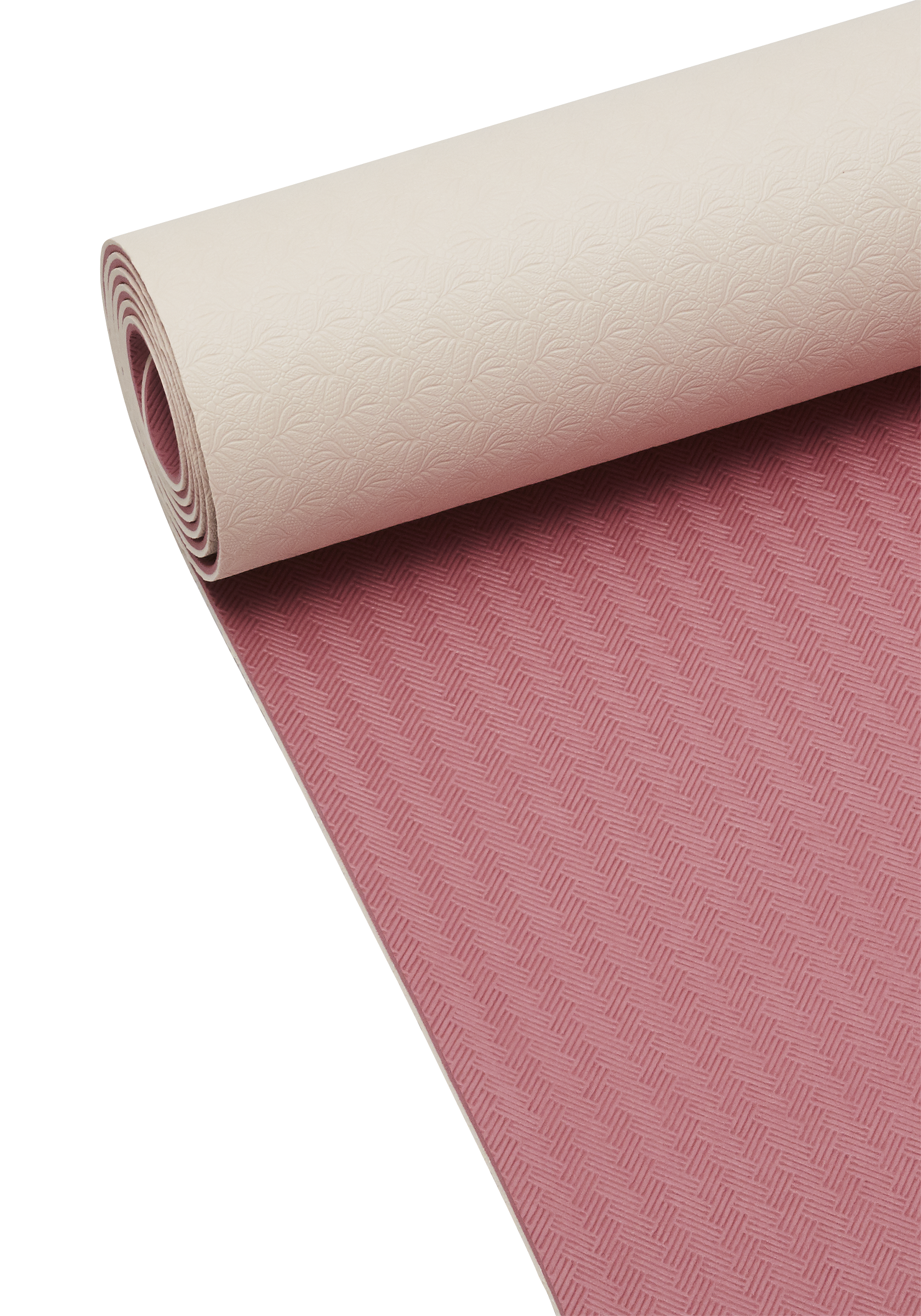 Yoga mat position 4mm - Beige/Pink