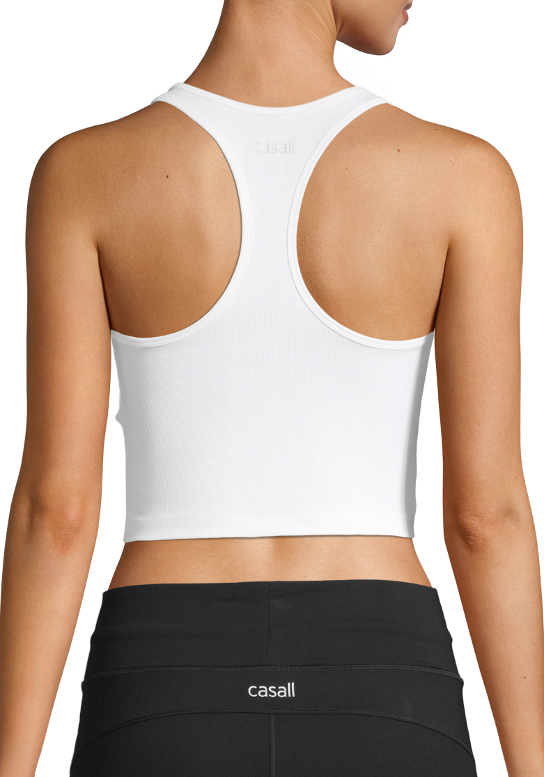 Crop Rib Racerback White Casall