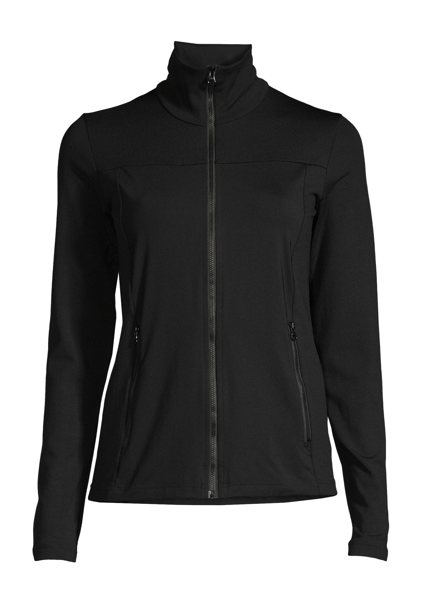 Rib Detail Training Jacket - Black