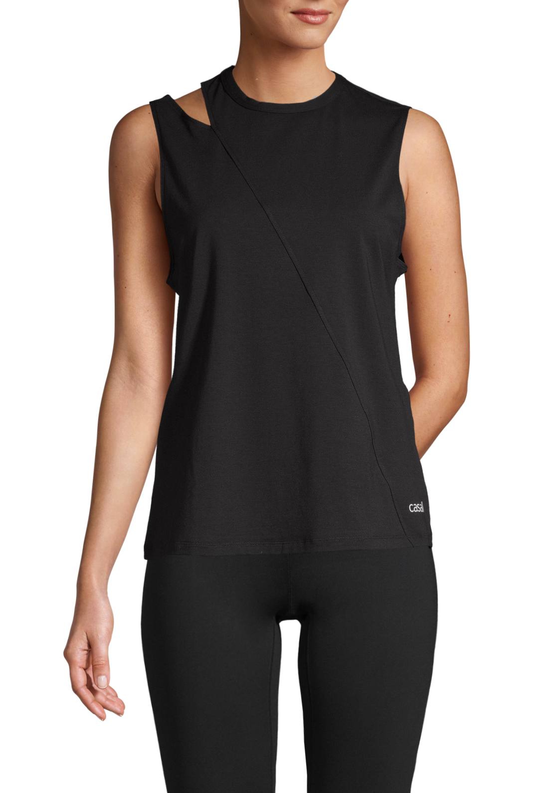 Tank with Cut Out Detail - Black